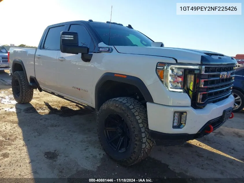 2022 GMC Sierra 2500Hd 4Wd Standard Bed At4 VIN: 1GT49PEY2NF225426 Lot: 40881446