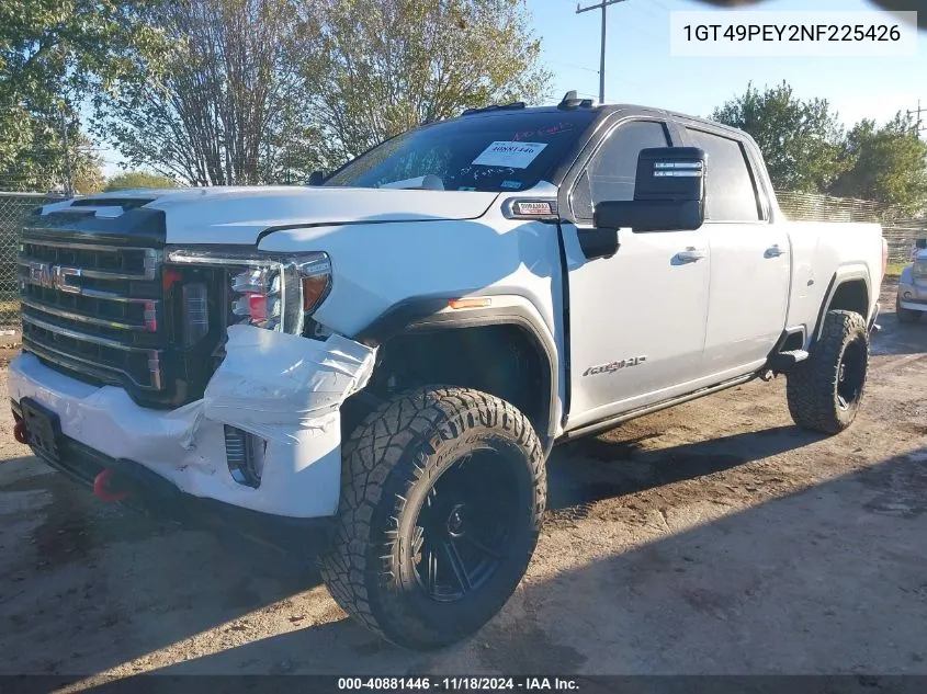 2022 GMC Sierra 2500Hd 4Wd Standard Bed At4 VIN: 1GT49PEY2NF225426 Lot: 40881446