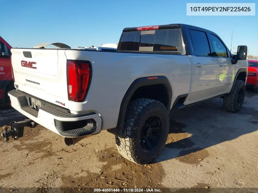 2022 GMC Sierra 2500Hd 4Wd Standard Bed At4 VIN: 1GT49PEY2NF225426 Lot: 40881446