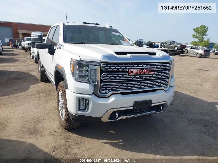 2023 GMC Sierra 2500Hd 4Wd Standard Bed Denali VIN: 1GT49REY0PF251652 Lot: 40012257