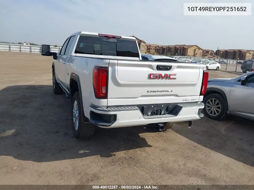 2023 GMC Sierra 2500Hd 4Wd Standard Bed Denali VIN: 1GT49REY0PF251652 Lot: 40012257