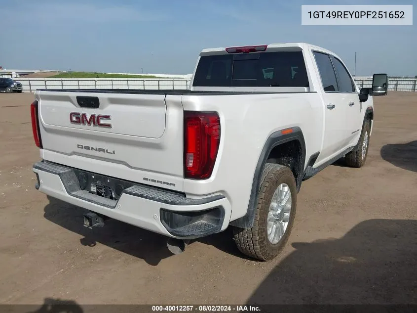 2023 GMC Sierra 2500Hd 4Wd Standard Bed Denali VIN: 1GT49REY0PF251652 Lot: 40012257