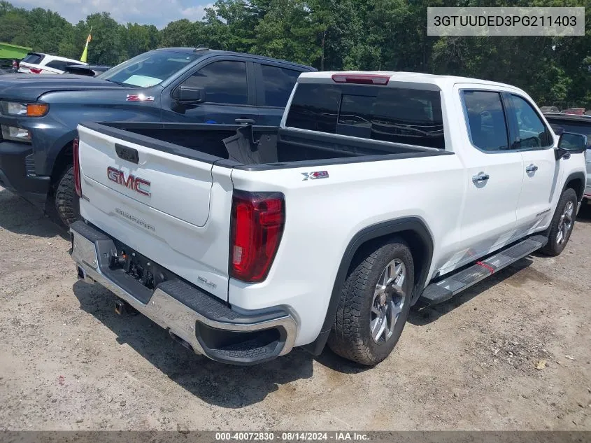 2023 GMC Sierra 1500 Slt VIN: 3GTUUDED3PG211403 Lot: 40072830