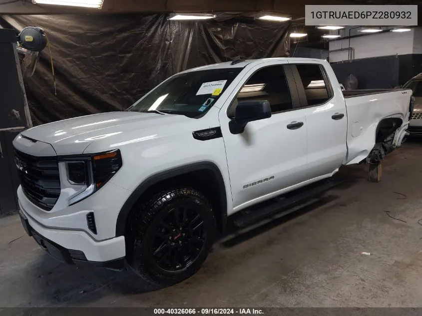 2023 GMC Sierra 1500 4Wd Double Cab Standard Box Pro VIN: 1GTRUAED6PZ280932 Lot: 40326066