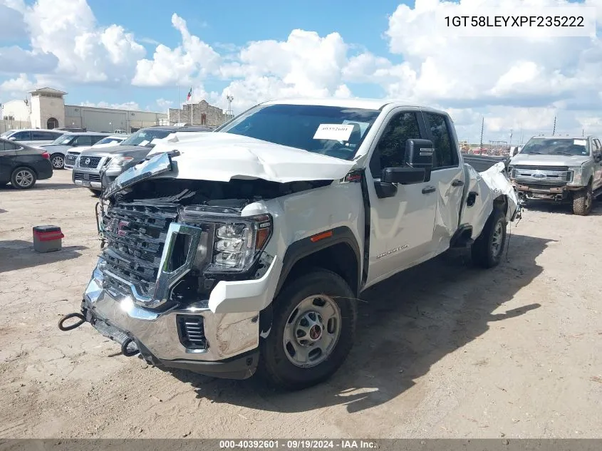 2023 GMC Sierra 2500Hd 2Wd Double Cab Long Bed Pro VIN: 1GT58LEYXPF235222 Lot: 40392601