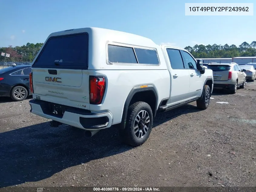 2023 GMC Sierra 2500Hd 4Wd Standard Bed At4 VIN: 1GT49PEY2PF243962 Lot: 40398776