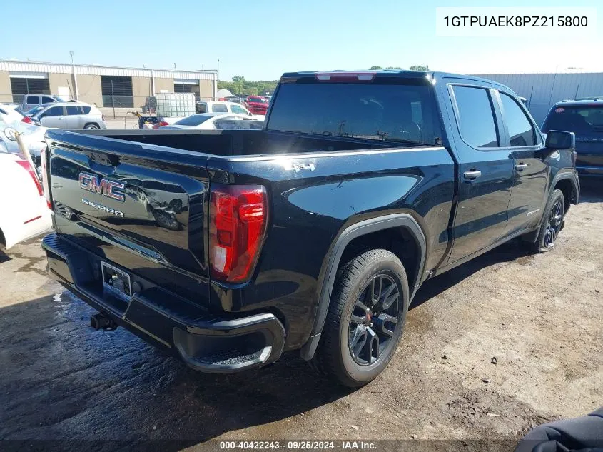 2023 GMC Sierra 1500 4Wd Short Box Pro VIN: 1GTPUAEK8PZ215800 Lot: 40422243