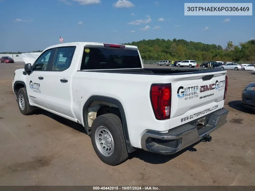 2023 GMC Sierra 1500 2Wd Short Box Pro VIN: 3GTPHAEK6PG306469 Lot: 40442015