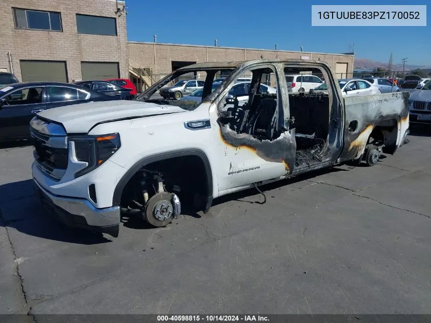 2023 GMC Sierra 1500 4Wd Standard Box Sle VIN: 1GTUUBE83PZ170052 Lot: 40598815