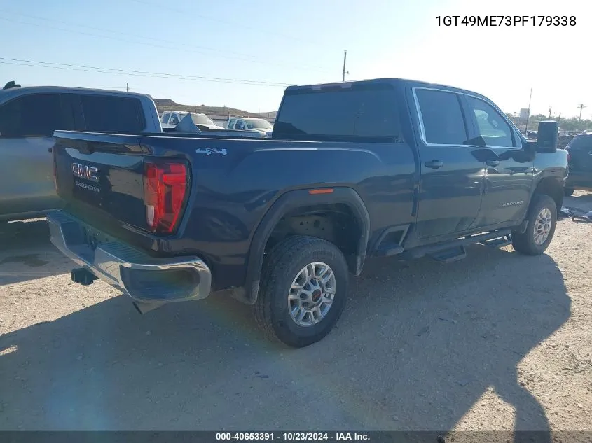 2023 GMC Sierra 2500Hd 4Wd Standard Bed Sle VIN: 1GT49ME73PF179338 Lot: 40653391