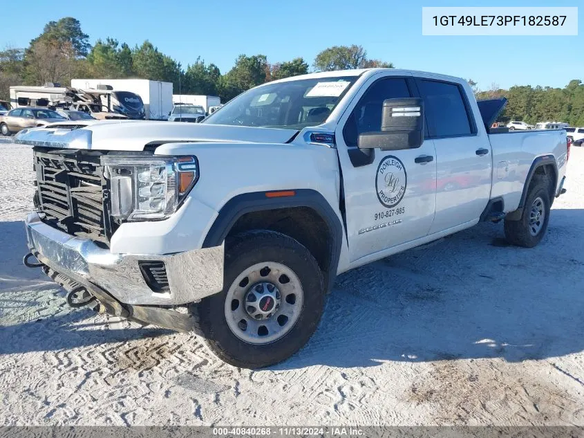 2023 GMC Sierra 2500Hd 4Wd Long Bed Pro VIN: 1GT49LE73PF182587 Lot: 40840268