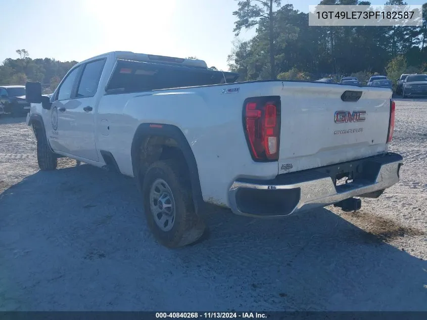 2023 GMC Sierra 2500Hd 4Wd Long Bed Pro VIN: 1GT49LE73PF182587 Lot: 40840268