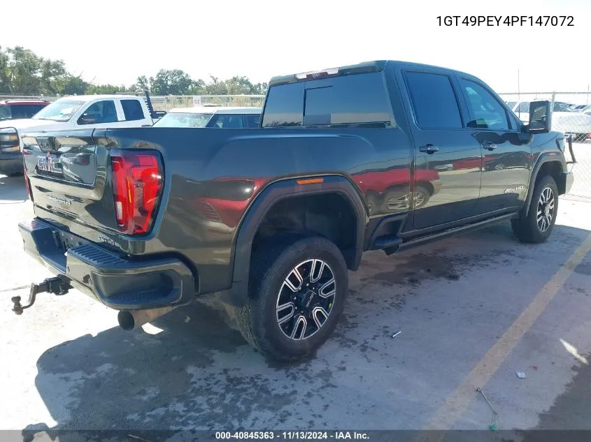 2023 GMC Sierra 2500Hd 4Wd Standard Bed At4 VIN: 1GT49PEY4PF147072 Lot: 40845363