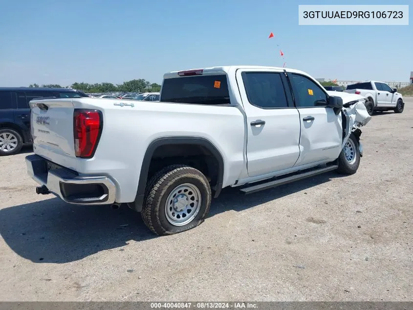 2024 GMC Sierra 1500 VIN: 3GTUUAED9RG106723 Lot: 40040847