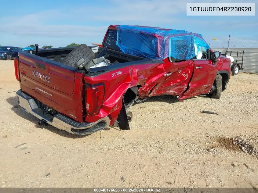 2024 GMC Sierra 1500 4Wd Short Box Slt VIN: 1GTUUDED4RZ230920 Lot: 40176625