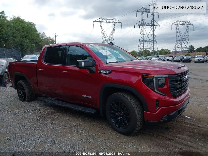 2024 GMC Sierra 1500 4Wd Short Box Elevation With 3Sb VIN: 3GTUUCED2RG248522 Lot: 40279391