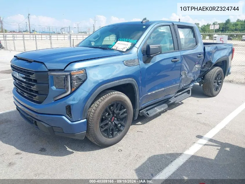 2024 GMC Sierra 1500 2Wd Short Box Pro VIN: 1GTPHAEK0RZ324744 Lot: 40359165