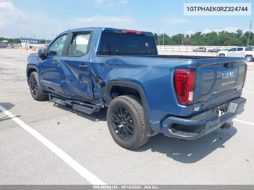 2024 GMC Sierra 1500 2Wd Short Box Pro VIN: 1GTPHAEK0RZ324744 Lot: 40359165