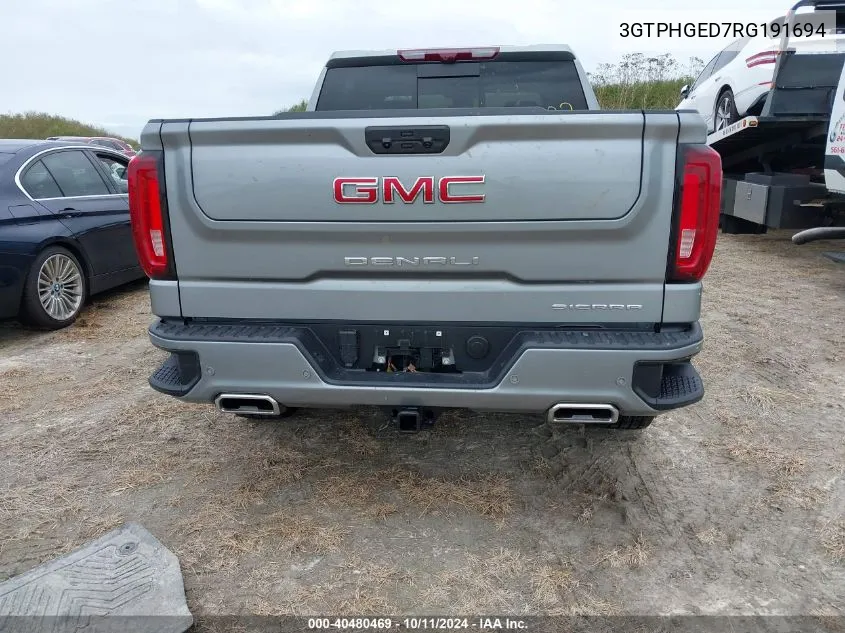 2024 GMC Sierra 1500 2Wd Short Box Denali VIN: 3GTPHGED7RG191694 Lot: 40480469