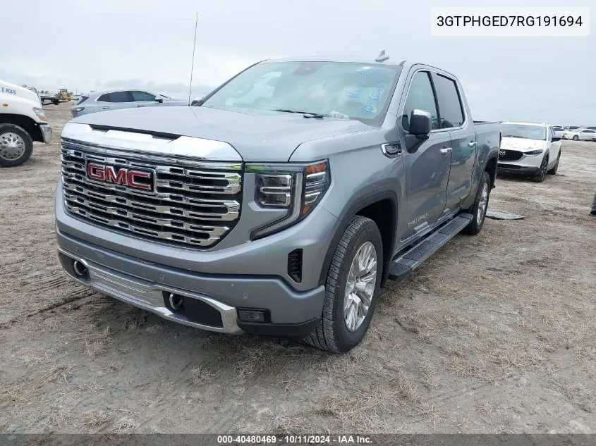 2024 GMC Sierra 1500 2Wd Short Box Denali VIN: 3GTPHGED7RG191694 Lot: 40480469