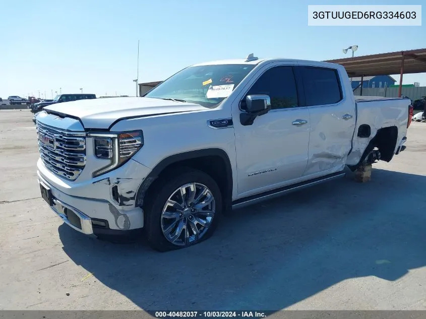 2024 GMC Sierra 1500 4Wd Short Box Denali VIN: 3GTUUGED6RG334603 Lot: 40482037