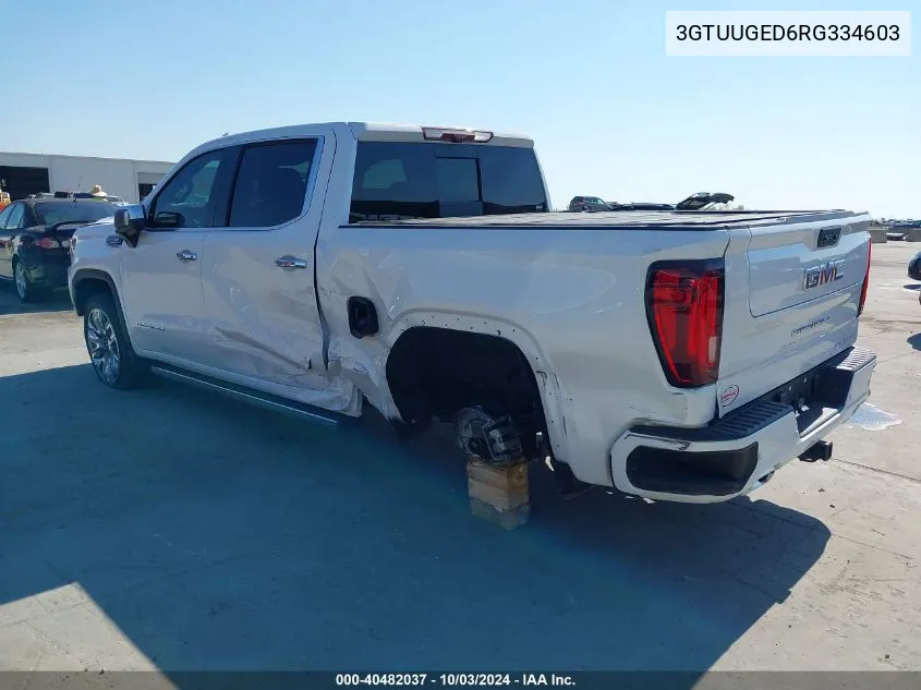 2024 GMC Sierra 1500 4Wd Short Box Denali VIN: 3GTUUGED6RG334603 Lot: 40482037