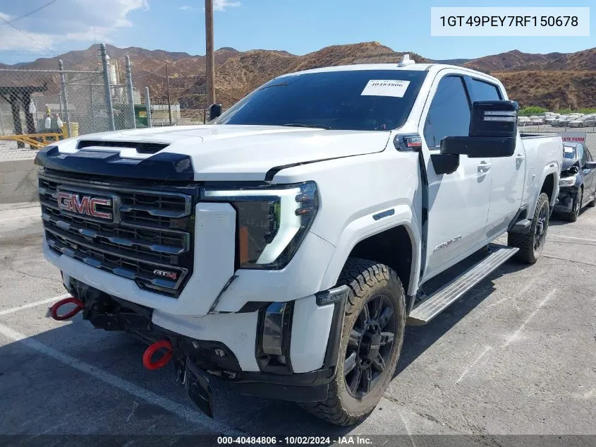 2024 GMC Sierra 2500Hd 4Wd Standard Bed At4 VIN: 1GT49PEY7RF150678 Lot: 40484806