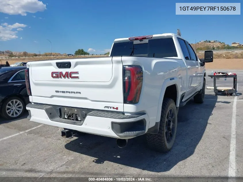 2024 GMC Sierra 2500Hd 4Wd Standard Bed At4 VIN: 1GT49PEY7RF150678 Lot: 40484806