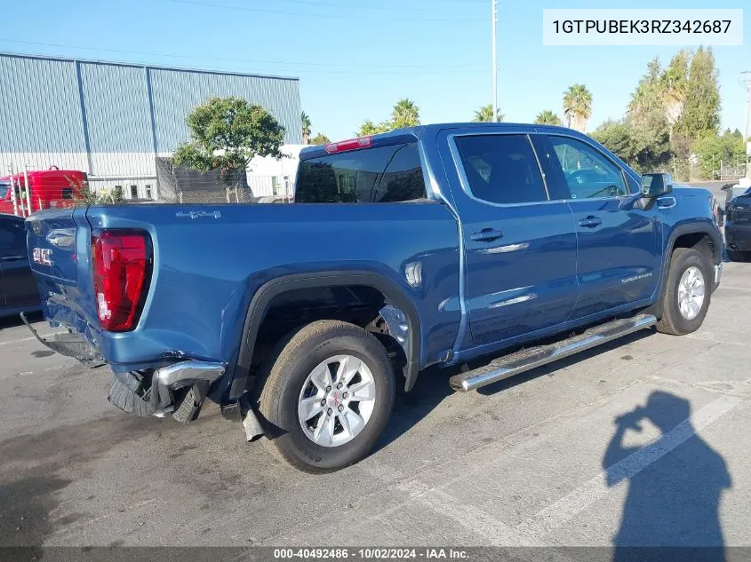 2024 GMC Sierra 1500 4Wd Short Box Sle VIN: 1GTPUBEK3RZ342687 Lot: 40492486