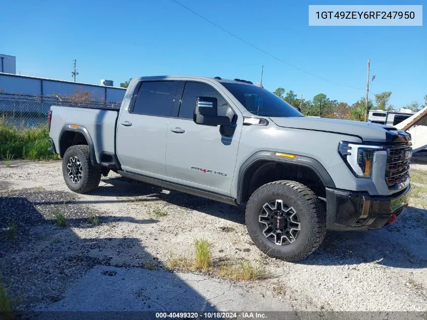 2024 GMC Sierra 2500Hd 4Wd Standard Bed At4X VIN: 1GT49ZEY6RF247950 Lot: 40499320