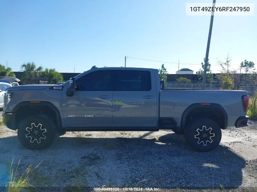 2024 GMC Sierra 2500Hd 4Wd Standard Bed At4X VIN: 1GT49ZEY6RF247950 Lot: 40499320