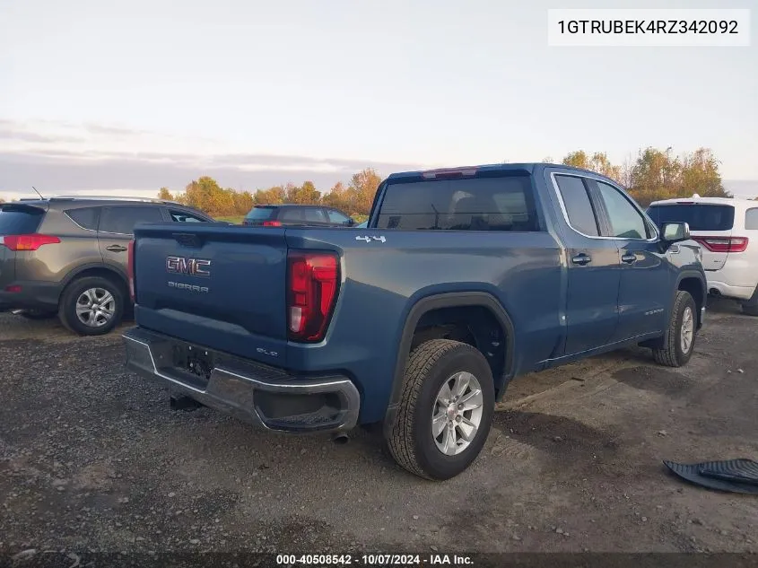 2024 GMC Sierra 1500 4Wd Standard Box Sle VIN: 1GTRUBEK4RZ342092 Lot: 40508542