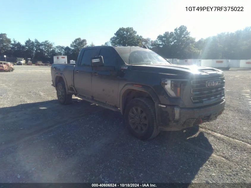 2024 GMC Sierra 2500Hd 4Wd Standard Bed At4 VIN: 1GT49PEY7RF375022 Lot: 40606524