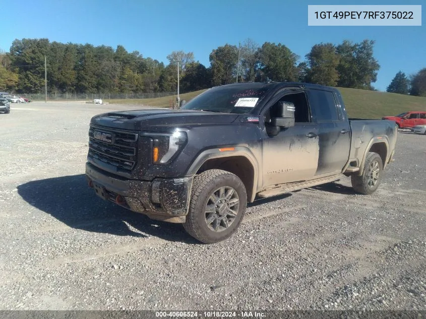 2024 GMC Sierra 2500Hd 4Wd Standard Bed At4 VIN: 1GT49PEY7RF375022 Lot: 40606524