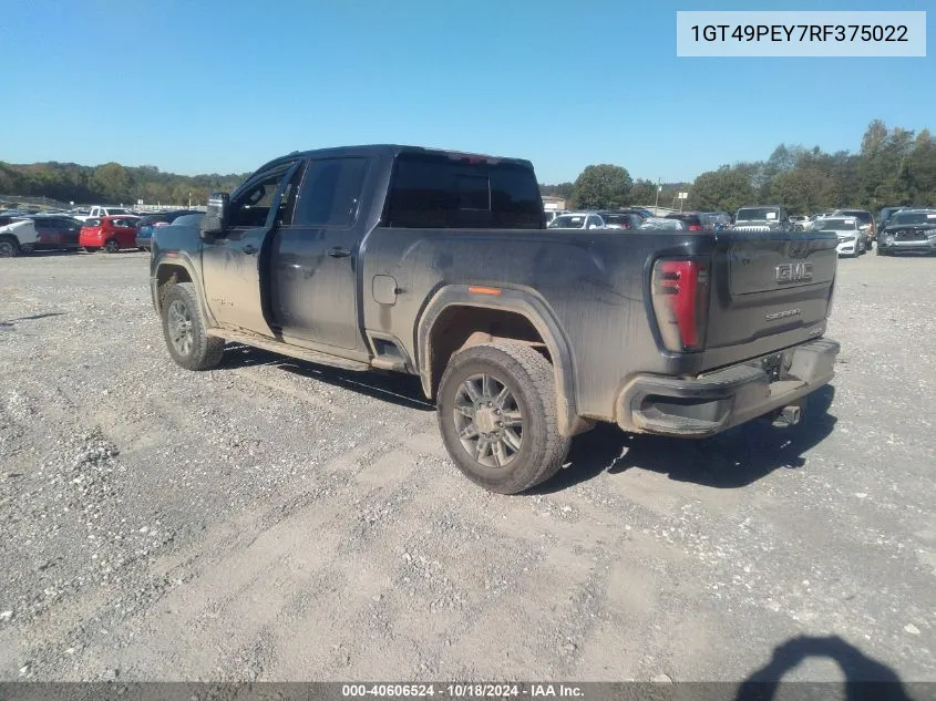 2024 GMC Sierra 2500Hd 4Wd Standard Bed At4 VIN: 1GT49PEY7RF375022 Lot: 40606524