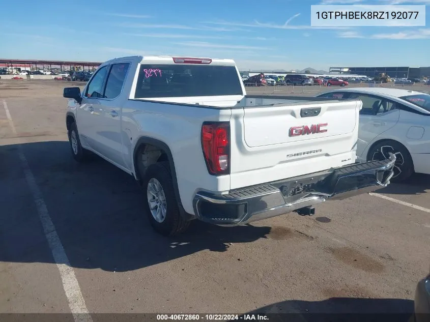 2024 GMC Sierra 1500 2Wd Short Box Sle VIN: 1GTPHBEK8RZ192077 Lot: 40672860