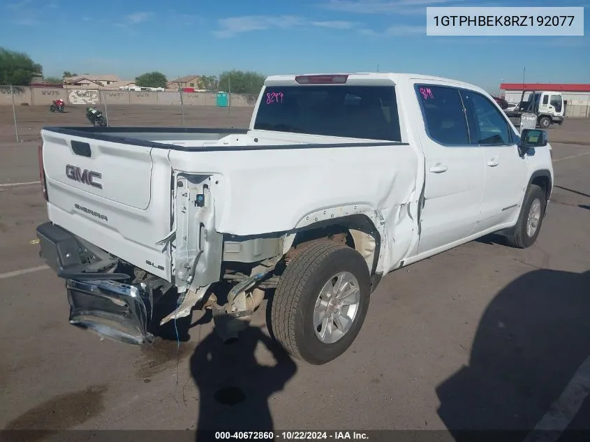 2024 GMC Sierra 1500 2Wd Short Box Sle VIN: 1GTPHBEK8RZ192077 Lot: 40672860