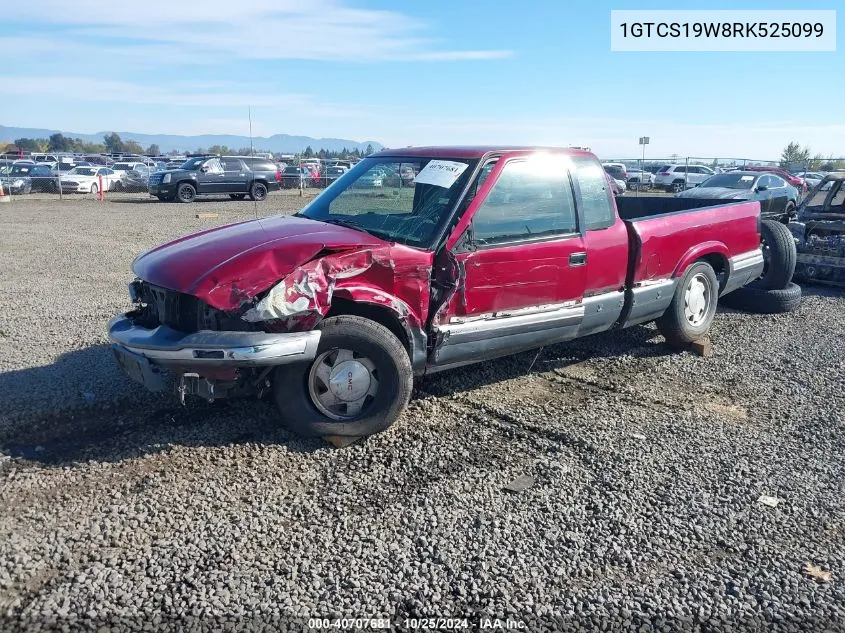 1994 GMC Sonoma VIN: 1GTCS19W8RK525099 Lot: 40707681