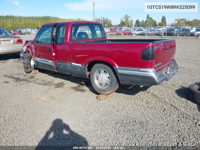 1994 GMC Sonoma VIN: 1GTCS19W8RK525099 Lot: 40707681