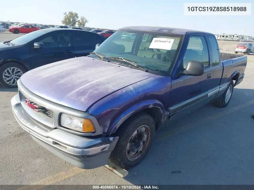 1995 GMC Sonoma VIN: 1GTCS19Z8S8518988 Lot: 40566074