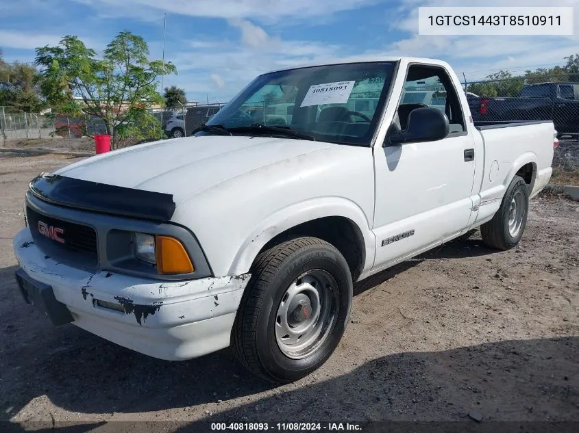 1996 GMC Sonoma VIN: 1GTCS1443T8510911 Lot: 40818093