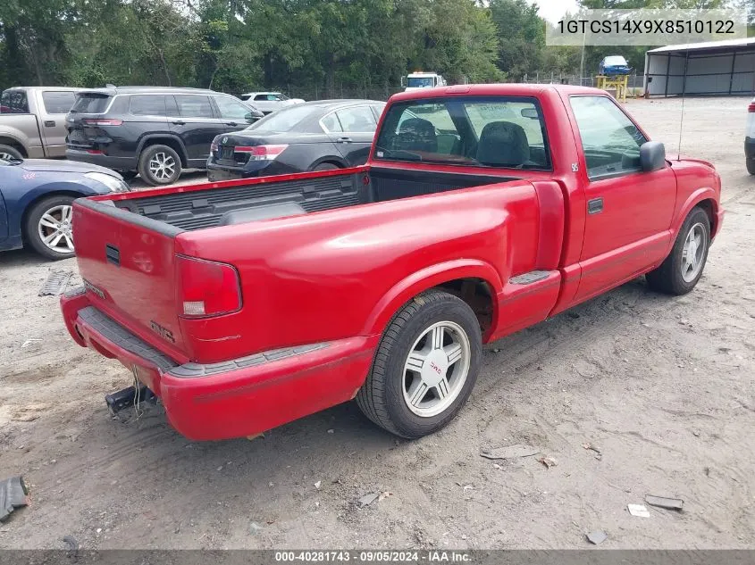 1999 GMC Sonoma Sls VIN: 1GTCS14X9X8510122 Lot: 40281743