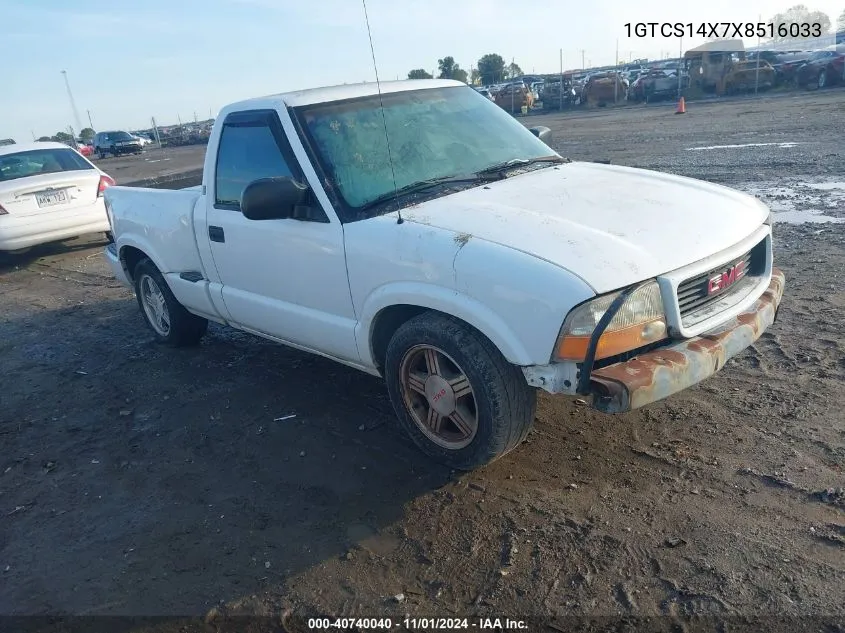 1999 GMC Sonoma Sls VIN: 1GTCS14X7X8516033 Lot: 40740040