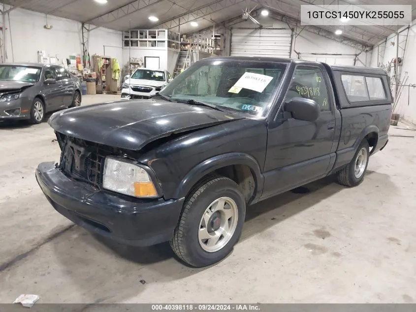 2000 GMC Sonoma Sls VIN: 1GTCS1450YK255055 Lot: 40398118