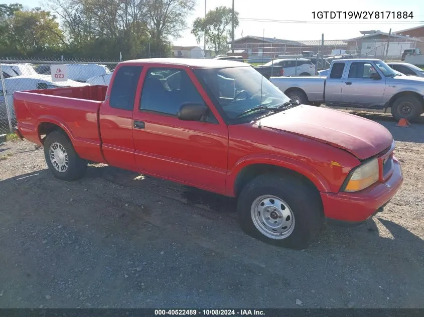 2000 GMC Sonoma Sls VIN: 1GTDT19W2Y8171884 Lot: 40522489