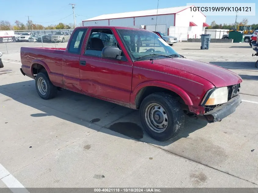 1GTCS19W9YK104121 2000 GMC Sonoma Sls