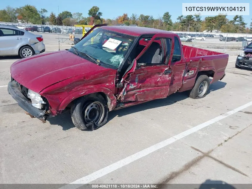 2000 GMC Sonoma Sls VIN: 1GTCS19W9YK104121 Lot: 40621118