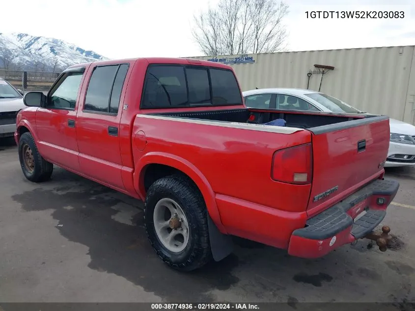 2002 GMC Sonoma Sls VIN: 1GTDT13W52K203083 Lot: 38774936