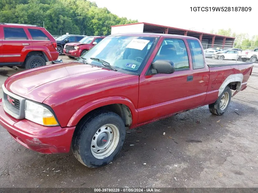 1GTCS19W528187809 2002 GMC Sonoma Sl