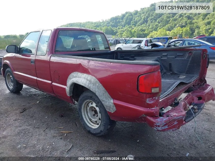 1GTCS19W528187809 2002 GMC Sonoma Sl